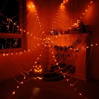 Halloween Spider Web Lights Decor Giant 12 Ft Halloween Decorations Outdoor Lighted Mega Spider Web With 120 Led Waterproof For