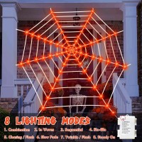 Halloween Spider Web Lights Decor Giant 12 Ft Halloween Decorations Outdoor Lighted Mega Spider Web With 120 Led Waterproof For