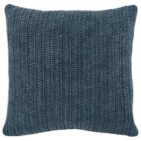 Kosas Home Marcie Knitted 22 Throw Pillow Blue