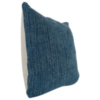 Kosas Home Marcie Knitted 22 Throw Pillow Blue