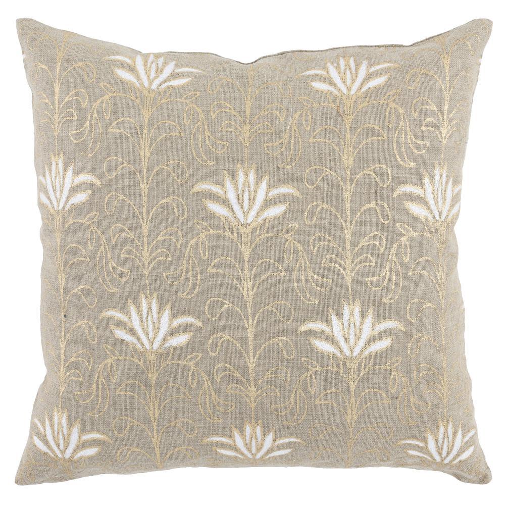 Iris 100 Linen 20 Throw Pillow in Beige by Kosas Home