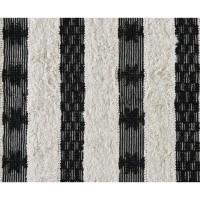 Loena Shag BlackIvory Handwoven Area Rug by Kosas Home