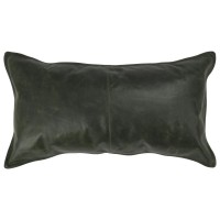 Cheyenne 100 Leather 14x 26 Throw Pillow in Green By Kosas Home