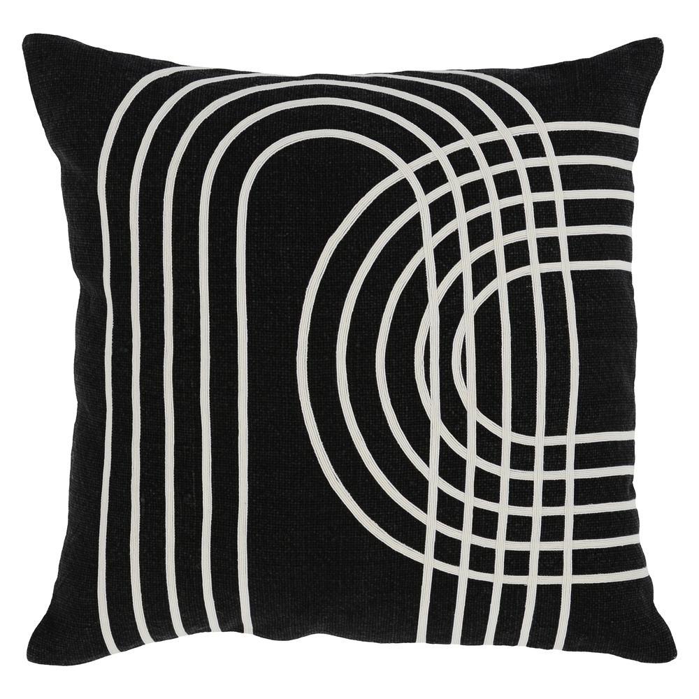 Claudie 22 Throw Pillow in Black by Kosas Home