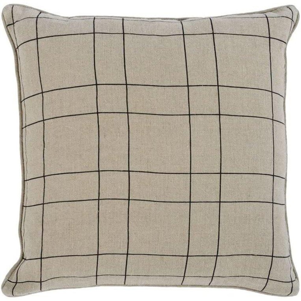 Motto 26 Square Throw Pillow Natural Black