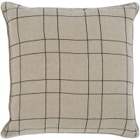 Motto 26 Square Throw Pillow Natural Black