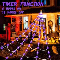 Halloween Spider Web Lights 150 Led Lighted Spider Web Giant 164 Ft Halloween Decorations Light Up With 8 Lighting Modes Waterp