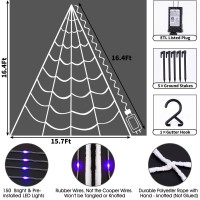 Halloween Spider Web Lights 150 Led Lighted Spider Web Giant 164 Ft Halloween Decorations Light Up With 8 Lighting Modes Waterp