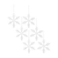 Glass Snowflake Ornament Set of 6