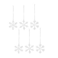 Glass Snowflake Ornament Set of 6