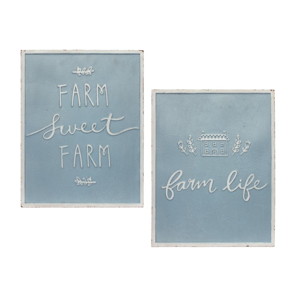 Metal Farm Sign Set of 2