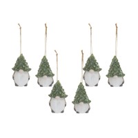 Gnome W/Tree Hat Ornament (Set Of 6)