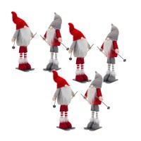 Skiing Gnome Figurine Set of 6