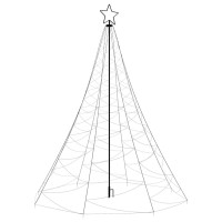 Vidaxl Christmas Tree With Metal Post 500 Leds Blue 10 Ft