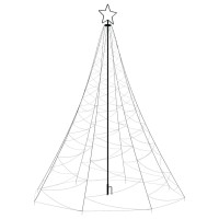 vidaXL Christmas Tree with Metal Post 1400 LEDs Blue 16 ft