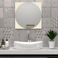 Depot E-Shop Alena Mirror-Sandblasting Borders  Square Shape Looking Glass  Clear