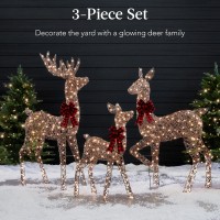 Best Choice Products 3Piece Large Rattan Deer Family Lighted Christmas Reindeer 5Ft Outdoor Yard Decoration Set W 360 Incande