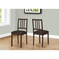 Dining Chair Set Of 2 Side Upholstered Kitchen Dining Room Brown Leather Look Brown Wood Legs Transitional