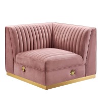 Tufted Performance Velvet Modular Sectional Sofa Left Corner Chair