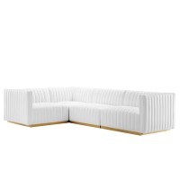 Conjure Channel Tufted Performance Velvet 4Piece Sectional