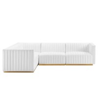 Conjure Channel Tufted Performance Velvet 4Piece Sectional