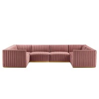 Conjure Channel Tufted Performance Velvet 6Piece UShaped Sectional