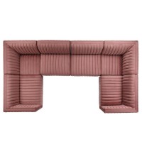 Conjure Channel Tufted Performance Velvet 6Piece UShaped Sectional