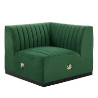 Conjure Channel Tufted Performance Velvet Left Corner Chair