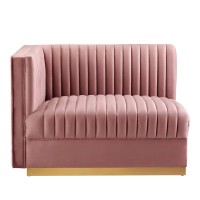 Sanguine Channel Tufted Performance Velvet Modular Sectional Sofa LeftArm Chair