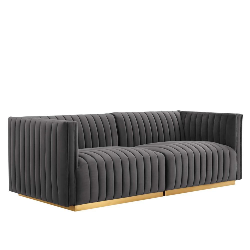 Conjure Channel Tufted Performance Velvet Loveseat