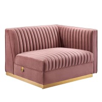 Tufted Performance Velvet Modular Sectional Sofa RightArm Chair