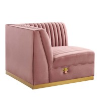 Tufted Performance Velvet Modular Sectional Sofa Right Corner Chair