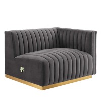 Conjure Channel Tufted Performance Velvet RightArm Chair