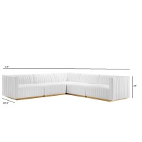 Conjure Channel Tufted Performance Velvet 5Piece Sectional