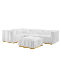 Conjure Channel Tufted Performance Velvet 5Piece Sectional