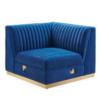 Tufted Performance Velvet Modular Sectional Sofa Left Corner Chair