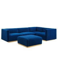 Conjure Channel Tufted Performance Velvet 5Piece Sectional