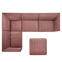 Conjure Channel Tufted Performance Velvet 5Piece Sectional