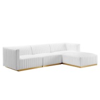 Conjure Channel Tufted Performance Velvet 4Piece Sectional