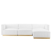 Conjure Channel Tufted Performance Velvet 4Piece Sectional