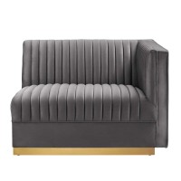 Tufted Performance Velvet Modular Sectional Sofa RightArm Chair