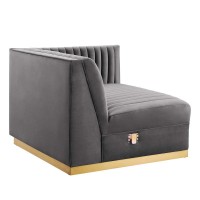 Tufted Performance Velvet Modular Sectional Sofa RightArm Chair