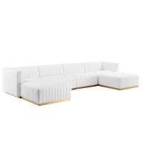 Conjure Channel Tufted Performance Velvet 6Piece Sectional