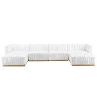 Conjure Channel Tufted Performance Velvet 6Piece Sectional