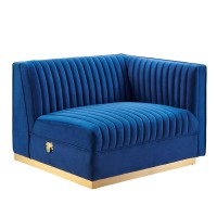 Tufted Performance Velvet Modular Sectional Sofa RightArm Chair