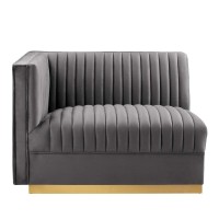 Sanguine Channel Tufted Performance Velvet Modular Sectional Sofa LeftArm Chair