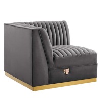 Tufted Performance Velvet Modular Sectional Sofa Left Corner Chair