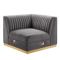 Tufted Performance Velvet Modular Sectional Sofa Left Corner Chair