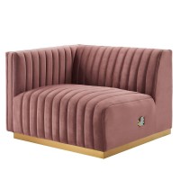 Conjure Channel Tufted Performance Velvet LeftArm Chair