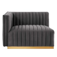 Conjure Channel Tufted Performance Velvet LeftArm Chair